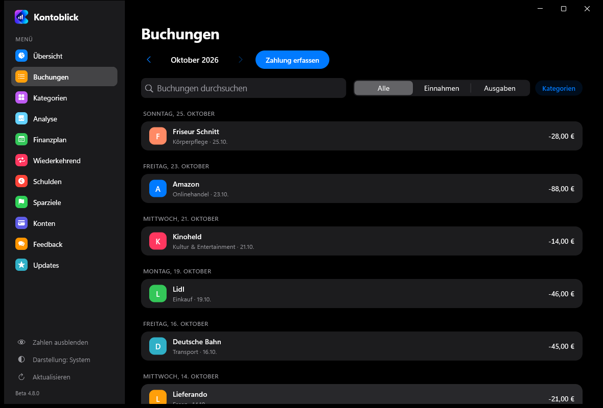 Buchungen